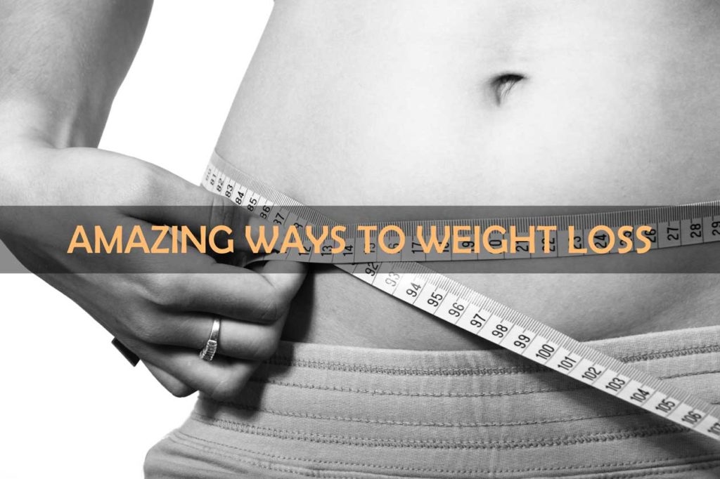 belly black and white with text amazing ways to weight loss